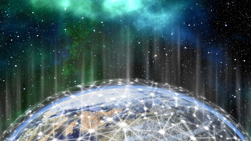 Network spread across the earth representing outreach